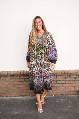 Amara Green Boho Dress
