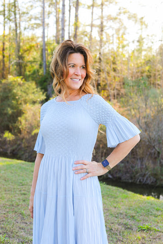 Elise Silky Pleated Dress