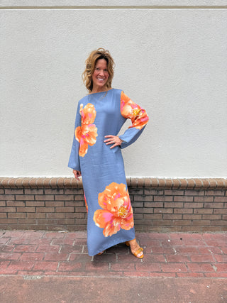 Flower Caftan Maxi Dress