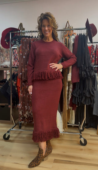 Perry Fringe Sweater Set