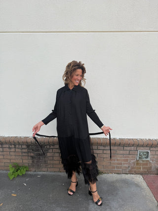 Silky Pleated Tulle Dress