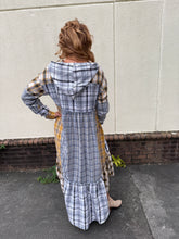 Load image into Gallery viewer, Plaid Hoodie Duster Dress
