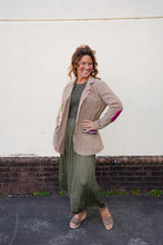 Load image into Gallery viewer, Olive Green Mixed Media Dress
