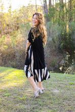 Load image into Gallery viewer, Black Stripe Tee Dress
