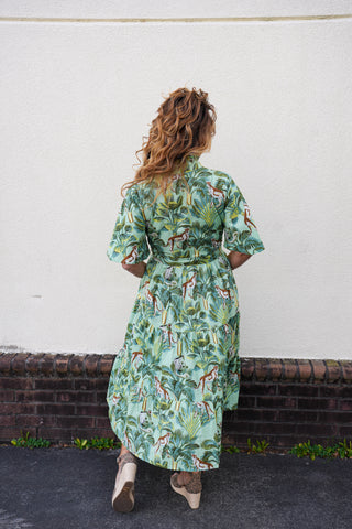 Palm Green Leopard Dress