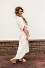 Load image into Gallery viewer, Sage Cream Ruched Dress
