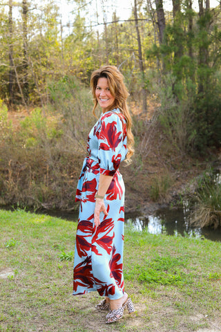 Lira Blue Silk Dress