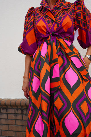 Violet Geometric Dress