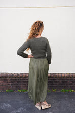 Load image into Gallery viewer, Olive Green Mixed Media Dress
