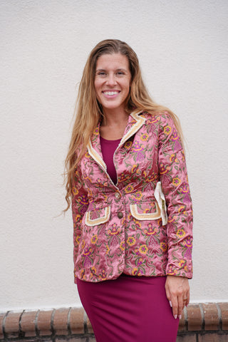 Renaissance Pink Silk Blazer