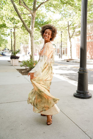 Krisha Gold Metallic Dress