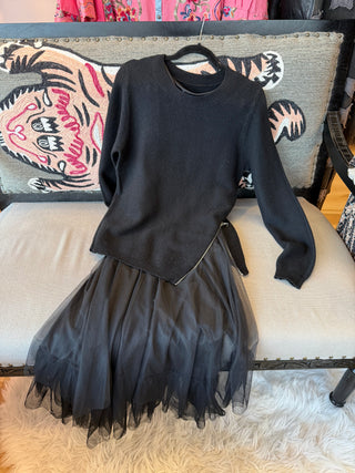 Zipper Sweater Dress Set
