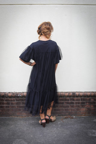 Black Tulle Tee Dress