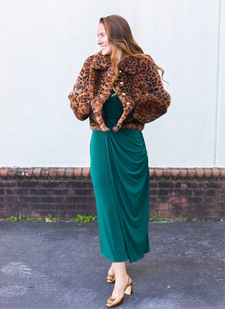 NWOT Anthro Leopard Faux Fur Jacket