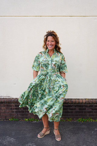 Palm Green Leopard Dress