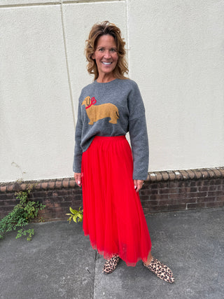 Oscar Grey Bow Sweater