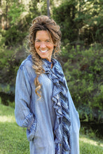 Load image into Gallery viewer, Ruffle Denim Maxi Dress
