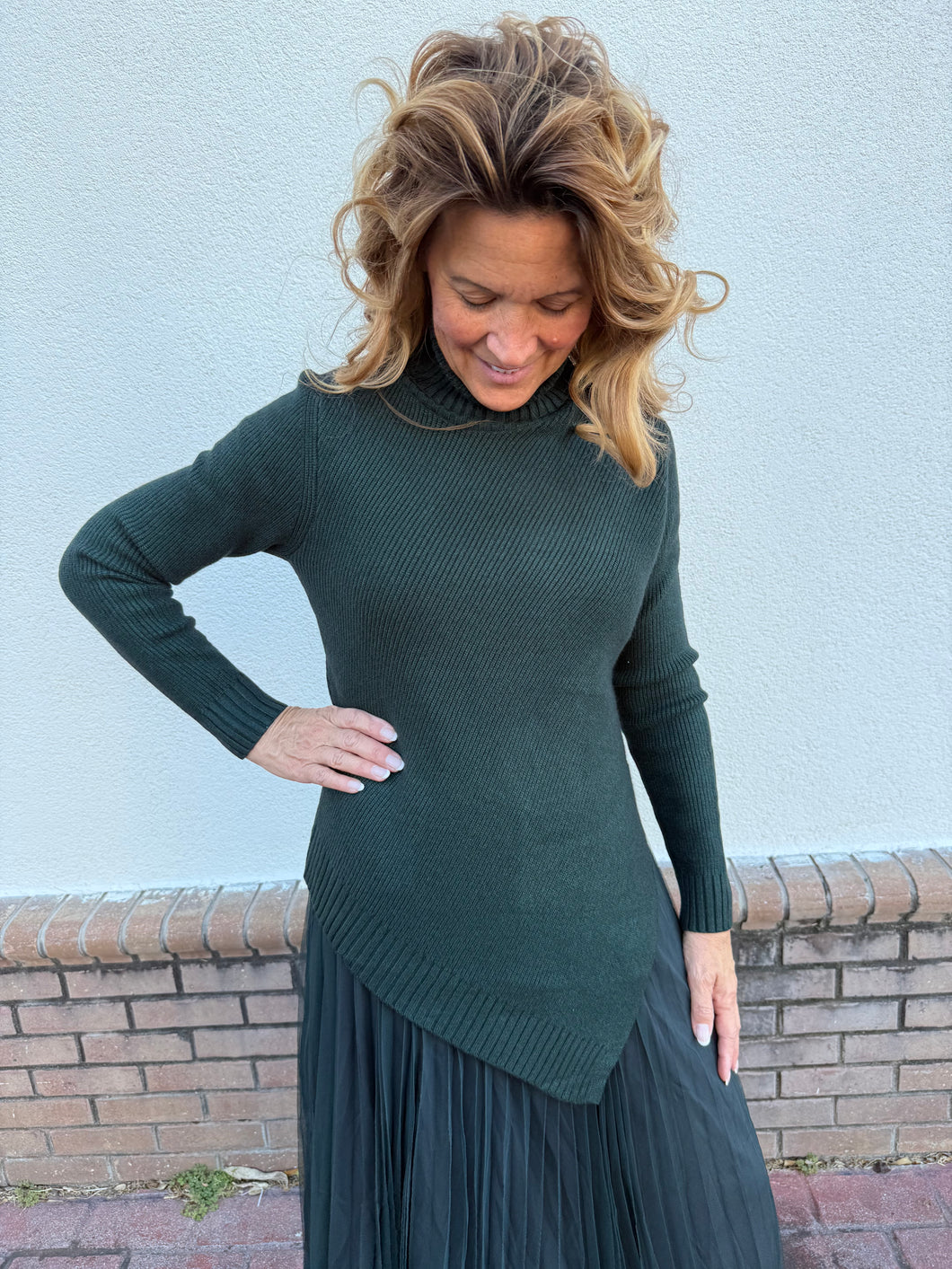 Pleated Sweater Set