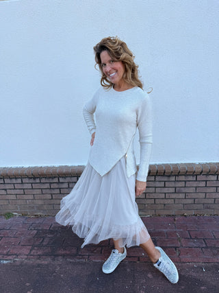 Zipper Sweater Dress Set