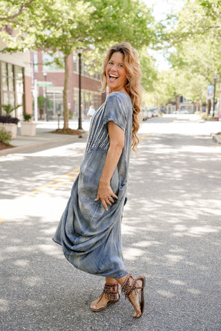 Gathered Together Denim Dress