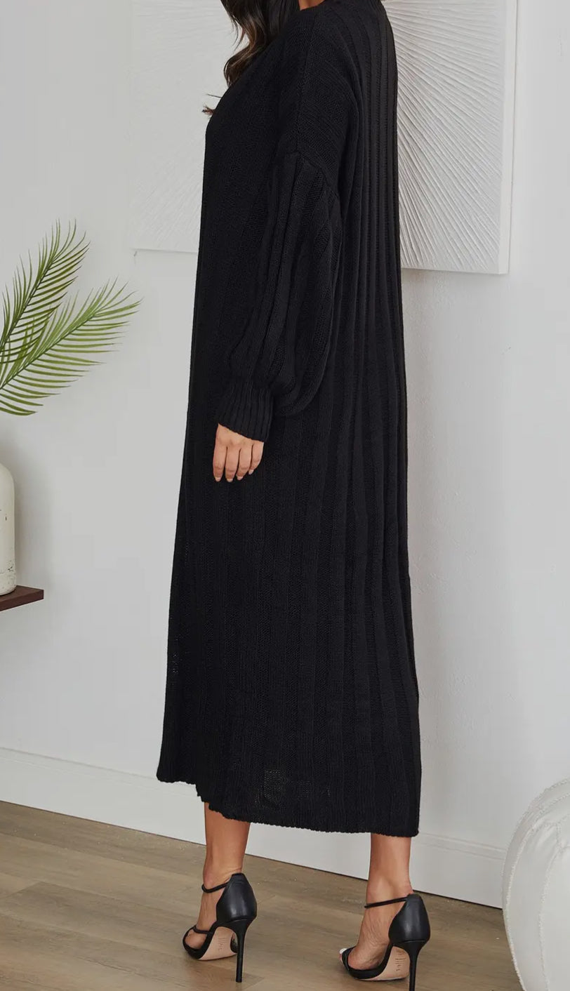 Black Cable Sweater Dress