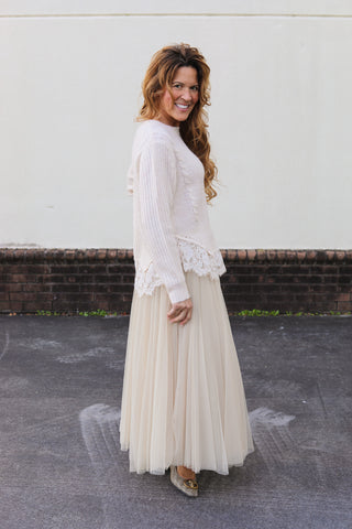 Cream Lace Sweater