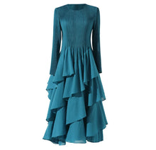 Load image into Gallery viewer, Silky Pleated Ruffle Dress
