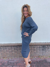 Load image into Gallery viewer, Grey Ribbed Sweater Set
