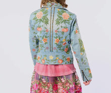 Load image into Gallery viewer, Lucinda Embroidered Denim Motorcycle Jacket

