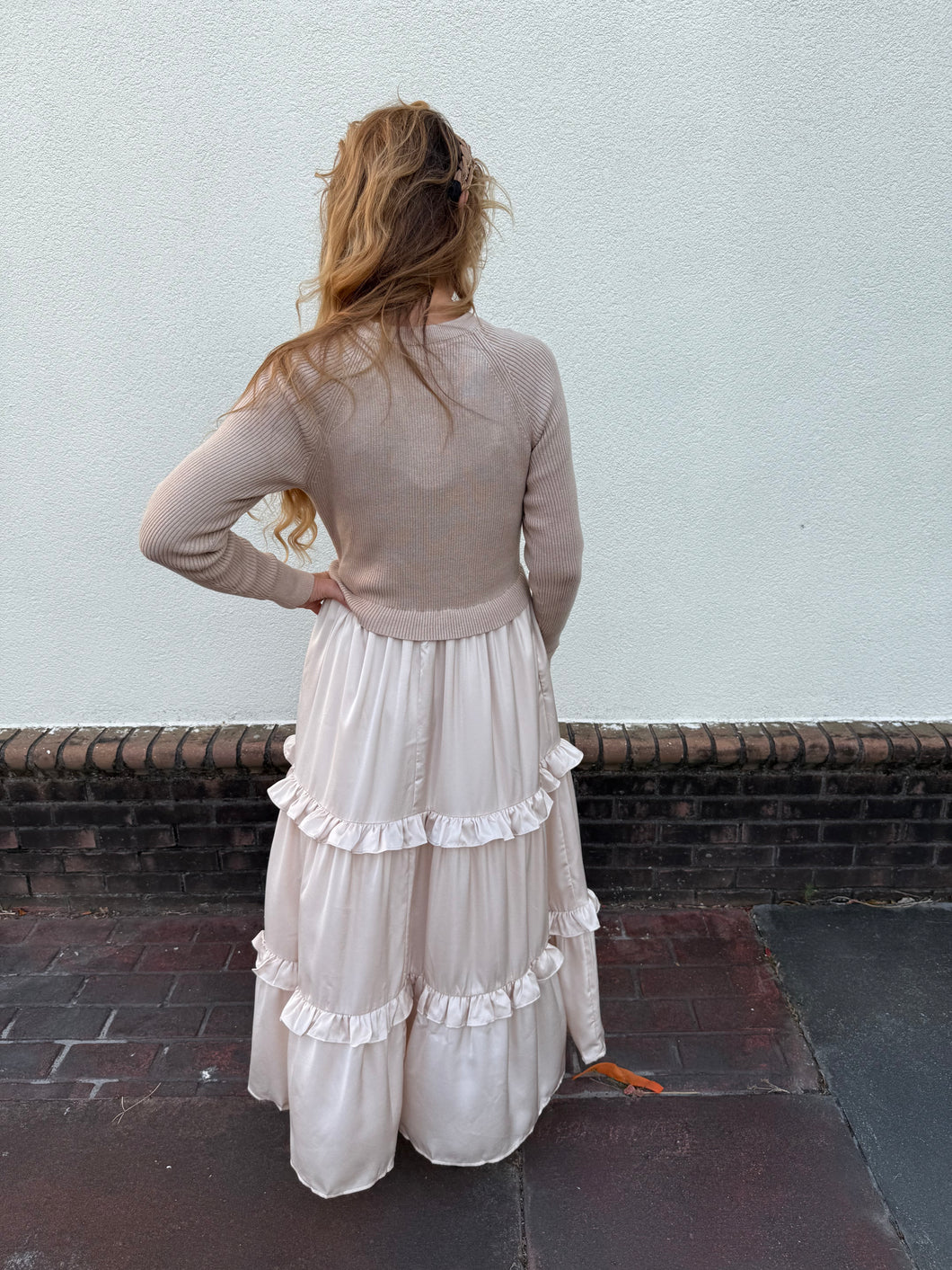 Satin Sweater Dress