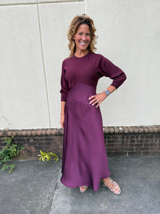 Merlot Silk Dress