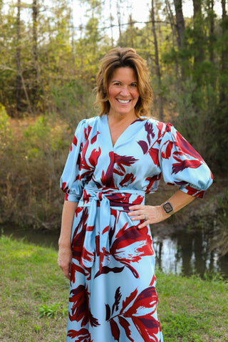 Lira Blue Silk Dress