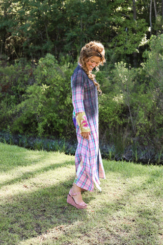 Kaitlin Plaid Chiffon Dress
