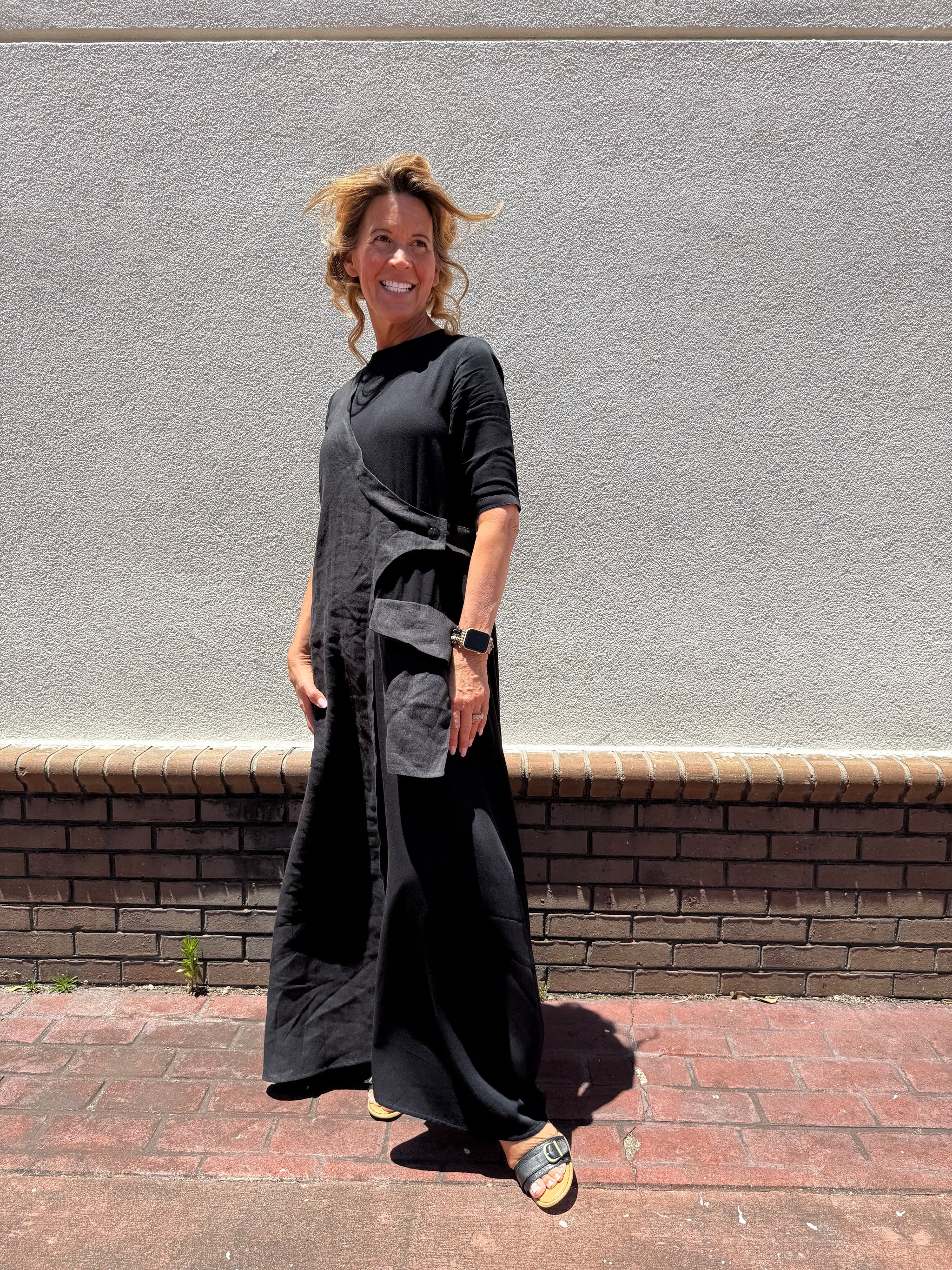 Black Linen Maxi Dress – ARINAE