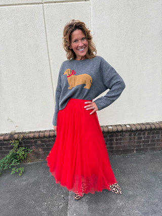 Oscar Grey Bow Sweater