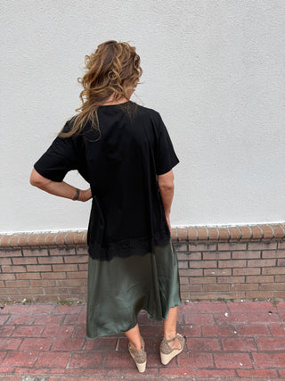Black Silk Tee Dress