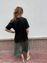 Load image into Gallery viewer, Black Silk Tee Dress
