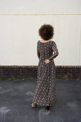 Black Floral Mesh Dress