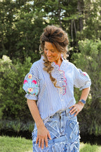 Load image into Gallery viewer, Ruffle Striped Blouse
