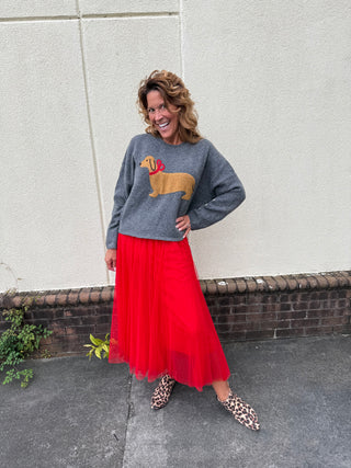 Oscar Grey Bow Sweater