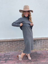 Load image into Gallery viewer, Grey Sweater Dress Set
