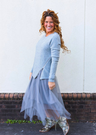 Zipper Sweater Dress Set