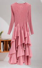 Load image into Gallery viewer, Silky Pleated Ruffle Dress
