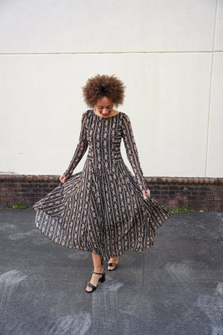 Black Floral Mesh Dress