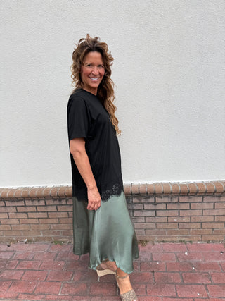 Black Silk Tee Dress