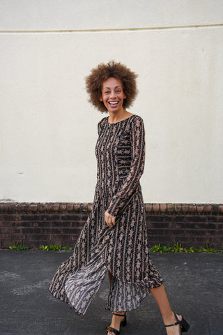 Black Floral Mesh Dress