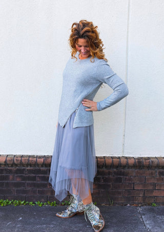 Zipper Sweater Dress Set