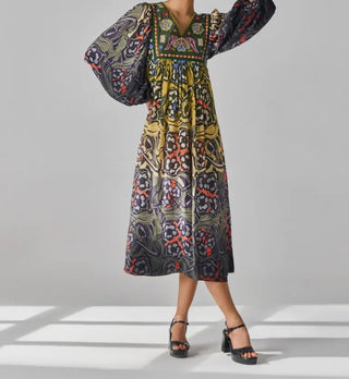 Amara Green Boho Dress