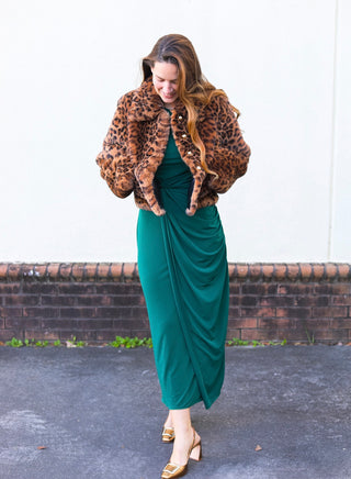 NWOT Anthro Leopard Faux Fur Jacket