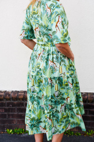 Palm Green Leopard Dress
